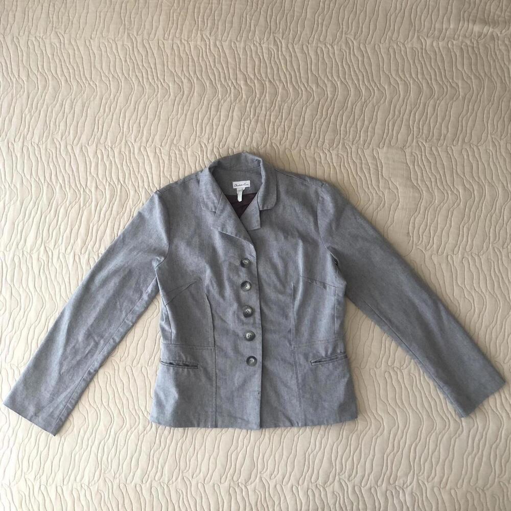 ✨SOLD✨ Charlotte Russe Large Gray Blazer Jacket Twee Office Siren